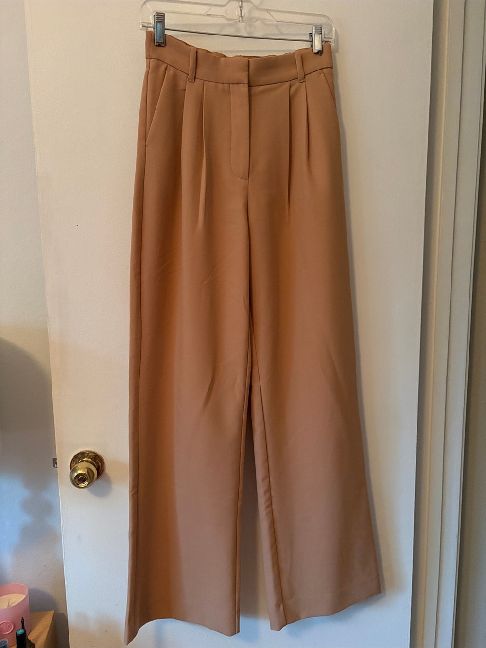 Abercrombie & Fitch Sloane Wide Leg Pants Womens 27 4L Long Tan Pleated Trouser